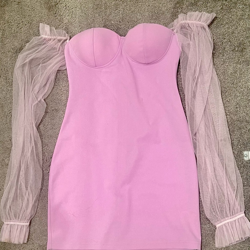 Elegant Lilac Off-Shoulder Dress